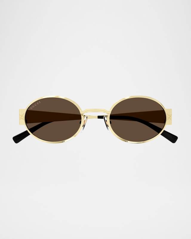 GG Monogram Metal Oval Sunglasses